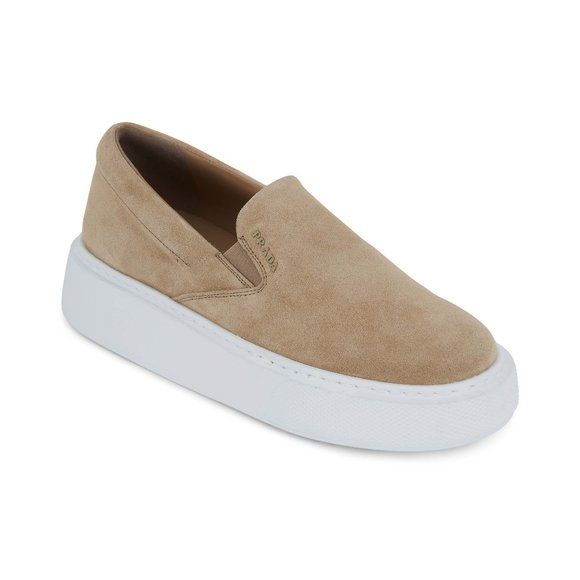 Prada Shoes - Prada Deserto Suede Slip-On Wedge Sneaker